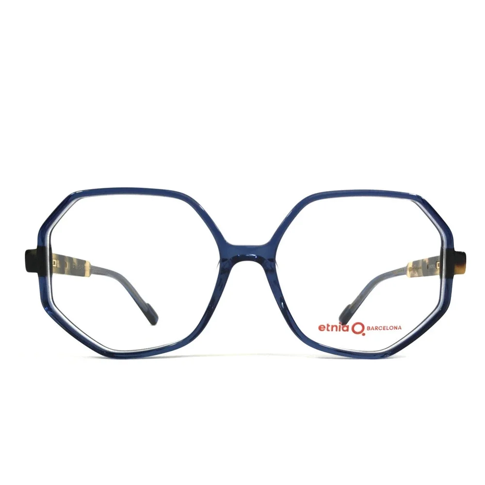 Etnia Barcelona Eyeglasses Frames STELE BLHV Blue Havana Heptagonal 56-16-138